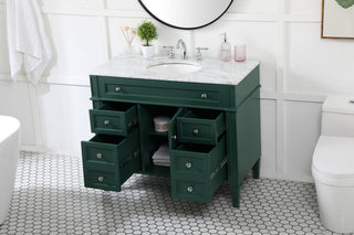 42 inch Single bathroom vanity in green