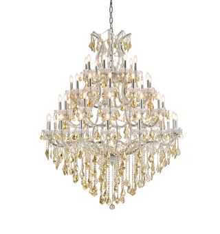 Maria Theresa 49 light Chrome Chandelier Golden Teak (Smoky) Royal Cut Crystal