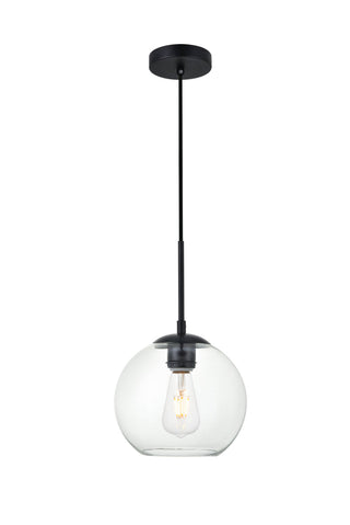 Baxter 1 Light Black Pendant With Clear Glass