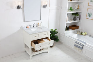 30 in. Single bathroom vanity set in White