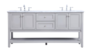 72 in. double sink bathroom vanity set in Grey