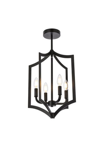 Kiera 4 lights pendant in black