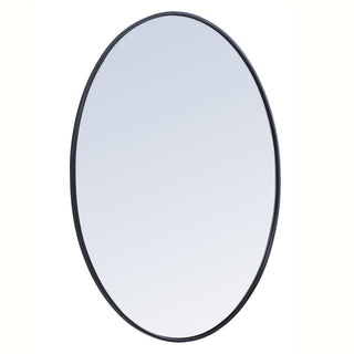 Metal frame oval mirror 40 inch in Black