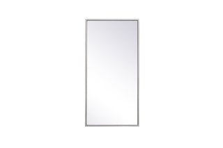 Metal frame rectangle mirror 14x28 inch in silver