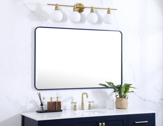 Soft corner metal rectangular mirror 30x48 inch in Blue