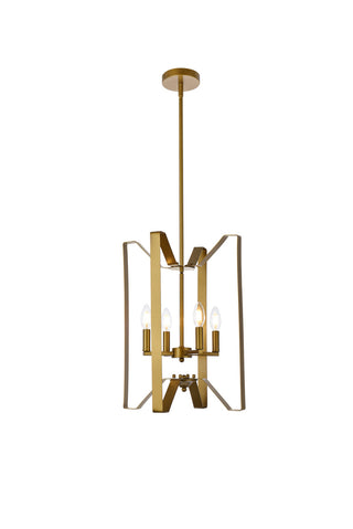 Hoffman 4 lights pendant in brass