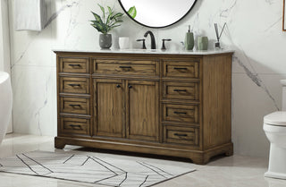 60 inch Single bathroom vanity in driftwood