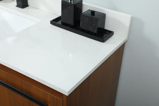 48 inch Single bathroom vanity in teak with backsplash