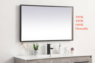 Pier 24x40 inch LED mirror with adjustable color temperature 3000K/4200K/6400K in black