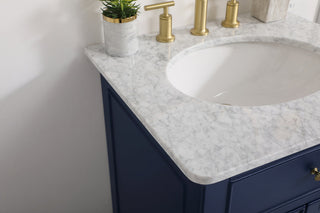 24 inch Single bathroom vanity in blue