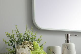 Soft corner metal rectangular mirror 36x40 inch in White