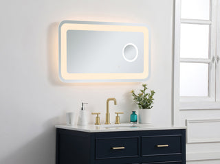 Lux 20in x 36in Hardwired LED mirror with magnifier and color changing temperature 3000K/4200K/6000K