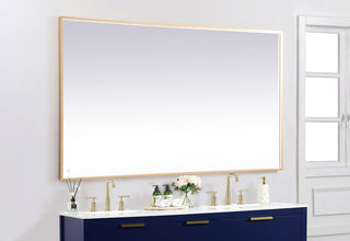 Pier 42x72 inch LED mirror with adjustable color temperature 3000K/4200K/6400K in brass