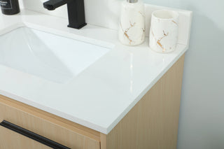 30 inch Single bathroom vanity in maple with backsplash