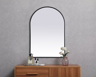 Metal Frame Arch Mirror 27x40 Inch in Black