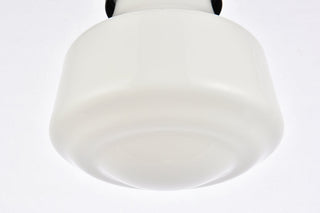 Lyle 1 light Black and frosted white glass plug in pendant