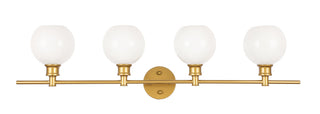 Collier 4 light Brass and Frosted white glass Wall sconce