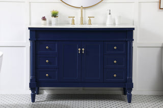 48 inch Single bathroom vanity in blue