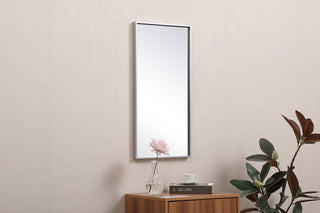 Metal frame rectangle mirror 14x28 inch in silver