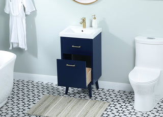 18 inch bathroom vanity in Blue