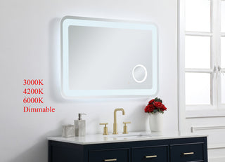 Lux 27in x 40in Hardwired LED mirror with magnifier and color changing temperature 3000K/4200K/6000K