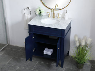 30 inch Single bathroom vanity in blue