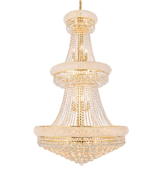 Primo 32 light Gold Chandelier Clear Royal Cut Crystal