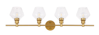 Gene 4 light Brass and Clear glass Wall sconce