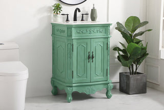 24 inch Single bathroom vanity in vintage mint