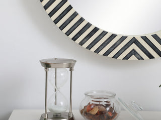 Round mirror 28 inch in Chevron