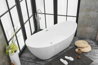 72 inch soaking double slipper bathtub in glossy white