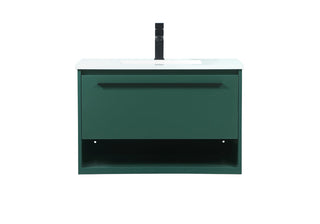 30 inch Single bathroom vanity in green