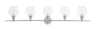 Gene 5 light Chrome and Clear  glass Wall sconce