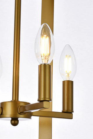 Hoffman 4 lights pendant in brass