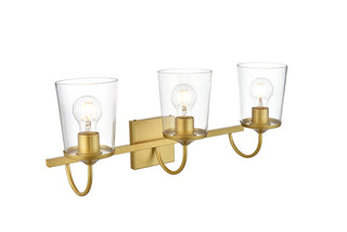 Avani 3 light Brass and Clear Bath Sconce