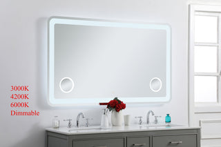 Lux 36in x 60in Hardwired LED mirror with magnifier and color changing temperature 3000K/4200K/6000K