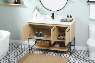 48 inch Single bathroom vanity in maple with backsplash