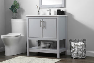 30 Inch SIngle Bathroom Vanity In Grey