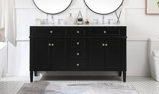 60 inch double bathroom vanity in Black