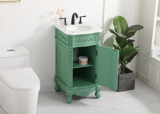 19 inch Single bathroom vanity in vintage mint