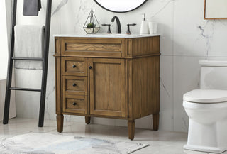 32 inch Single bathroom vanity in driftwood