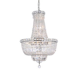 Tranquil 22 light Chrome Chandelier Clear Royal Cut Crystal