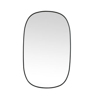 Metal Frame Oval Mirror 30x48 Inch in Black