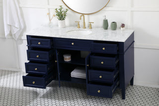 60 inch Single bathroom vanity in blue