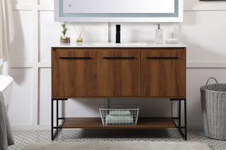 48 inch  Single Bathroom Vanity in Walnut Brown