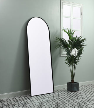 Metal Frame Arch Full Length Mirror 28x74 Inch in Black