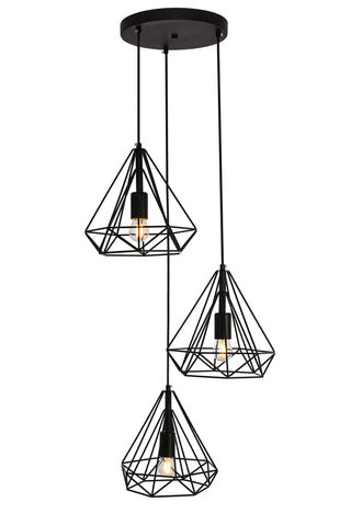 Jago Collection Pendant D18.1 H24.3 Lt:3 Black Finish