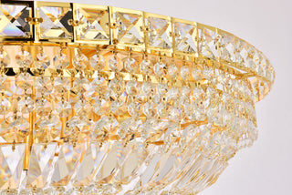 Tranquil 18 light Gold Flush Mount Clear Royal Cut Crystal