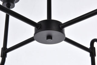 Hanson 8 lights pendant in black with frosted shade