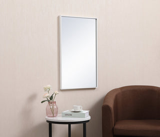 Metal frame rectangle mirror 18x28 inch in white